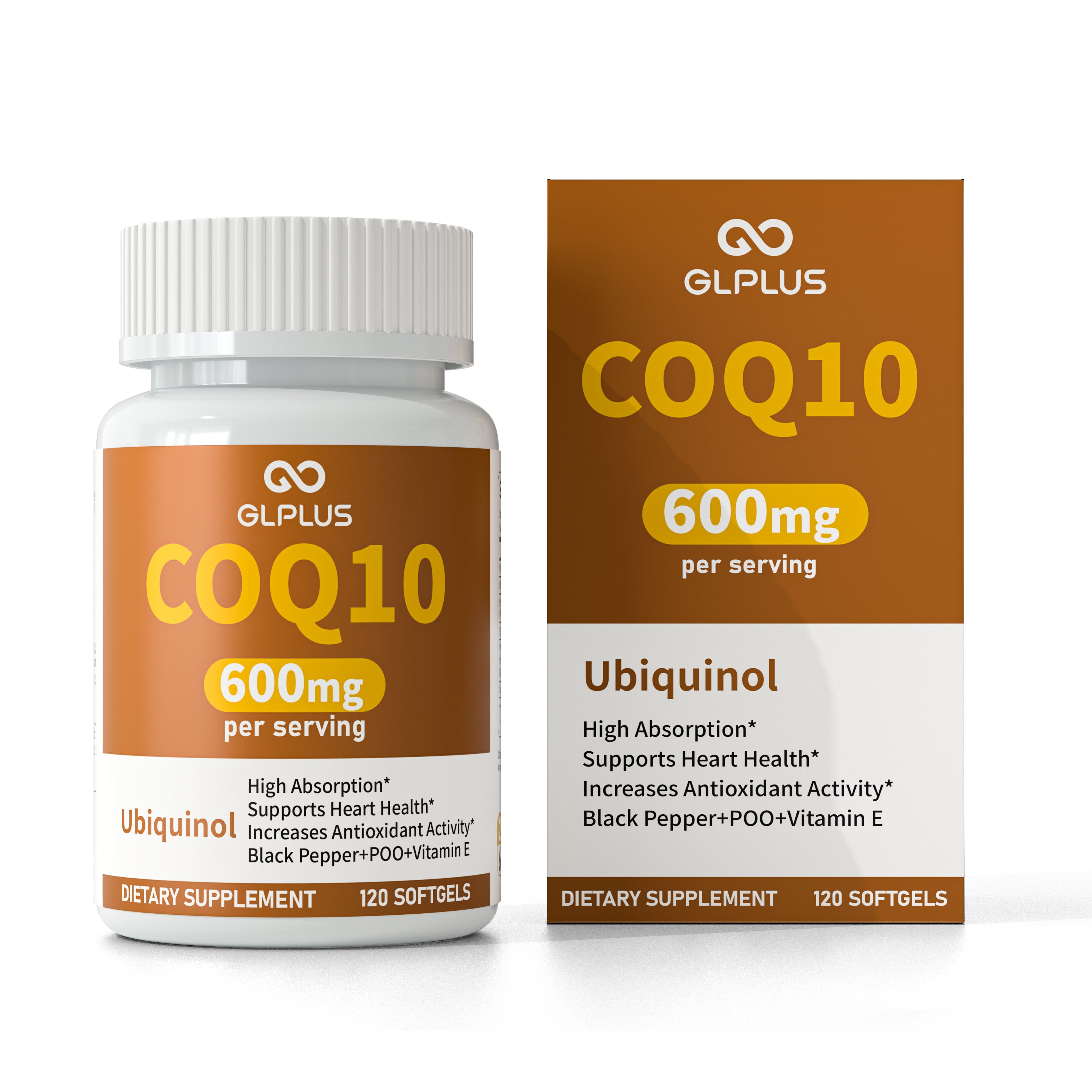 GLPlus CoQ10 600mg Softgels 120 Count